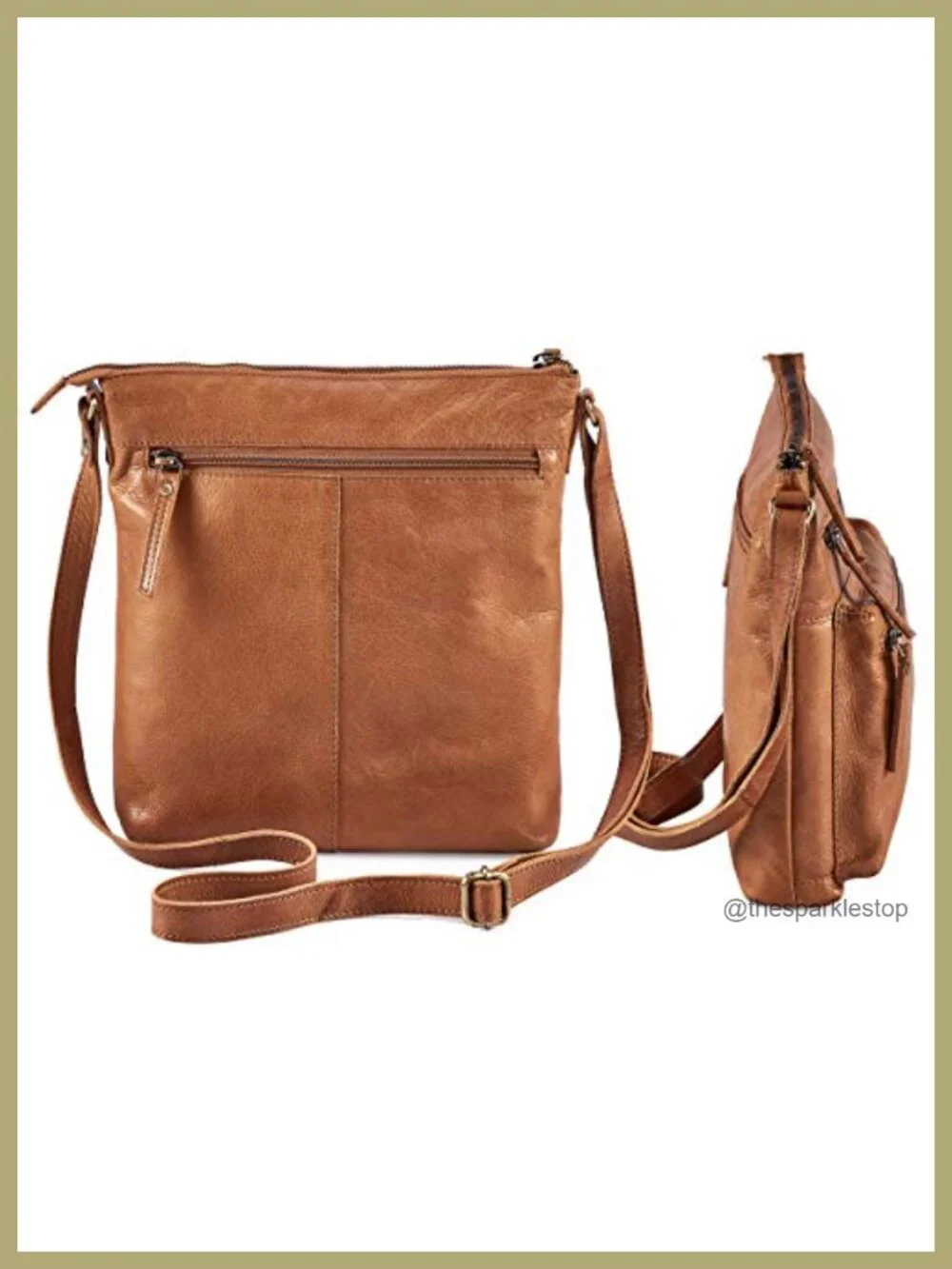 Genuine Full-Grain Cow Leather Crossbody Sling Bag for Women Travel Handbag
